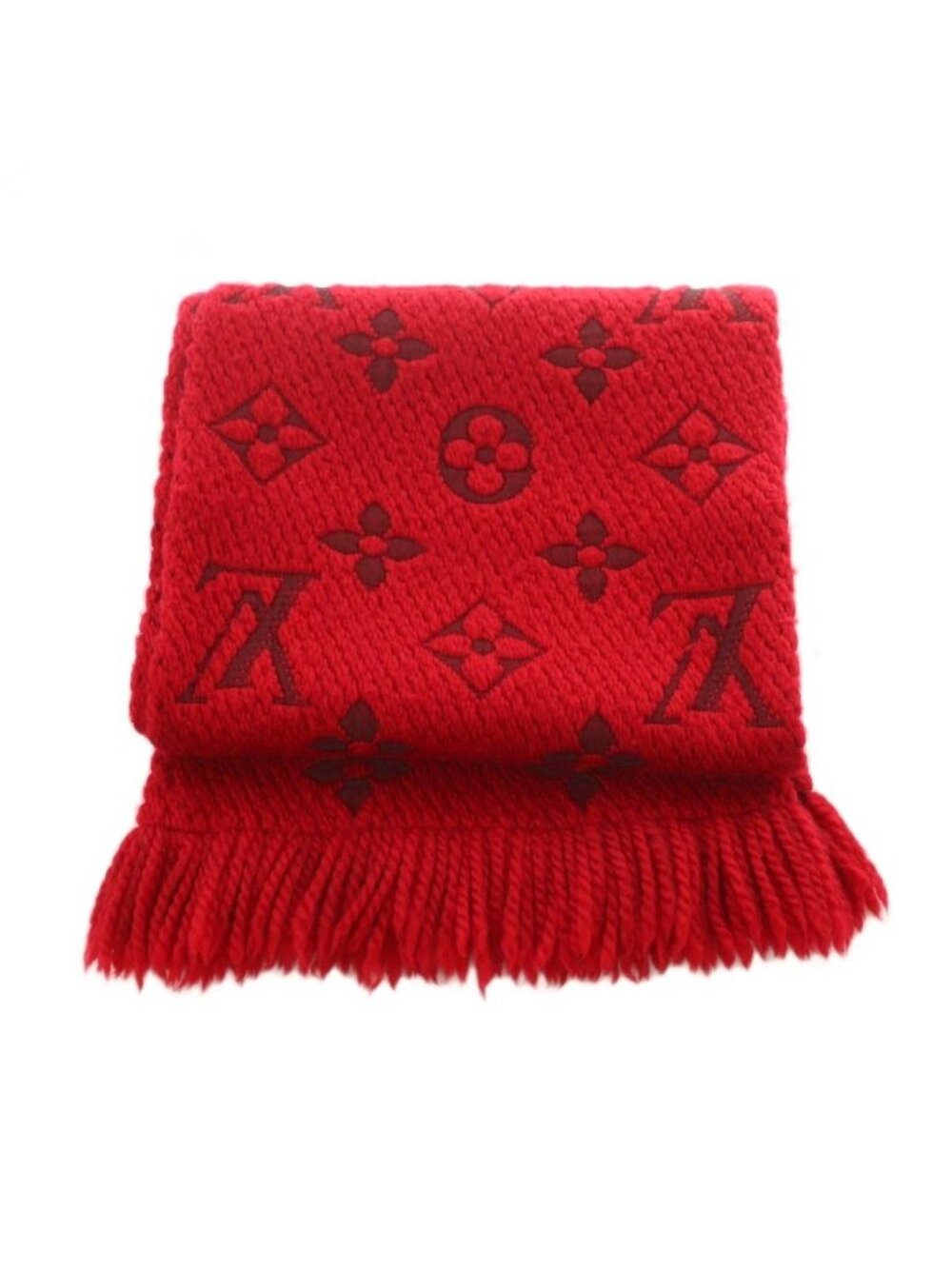 Louis Vuitton Echarpe Scarf Wool Fringe Monogram Pattern - Picture 2 of 6